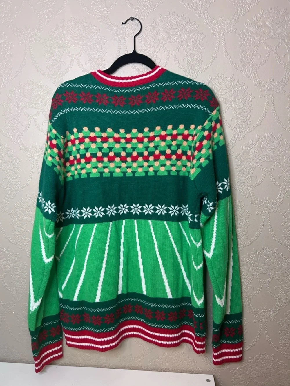 Green Football Player Crewneck Sweater